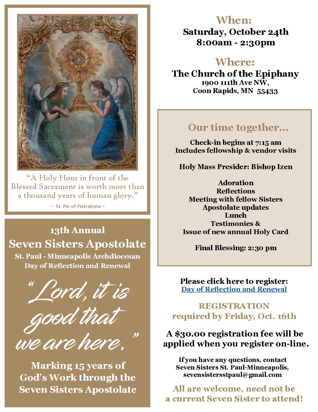 13th Annual Day of Reflection & Renewal – Mpls/St.Paul, MN – Oct 24, 2026